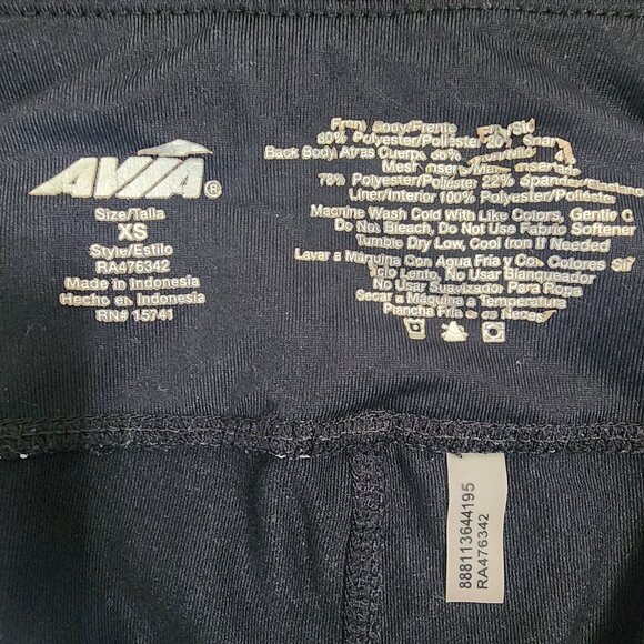 Avia Athletic Leggings Womans Pants Ankle Length Black Pink Floral XS JJ3098 - Picture 2 of 2